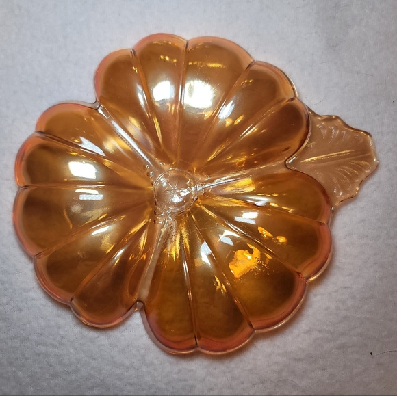 0824. A Pair ~ Vintage ~ Jeannette ~ Marigold ~ 3 Section ~ Carnival Glass ~ - Picture 6 of 11